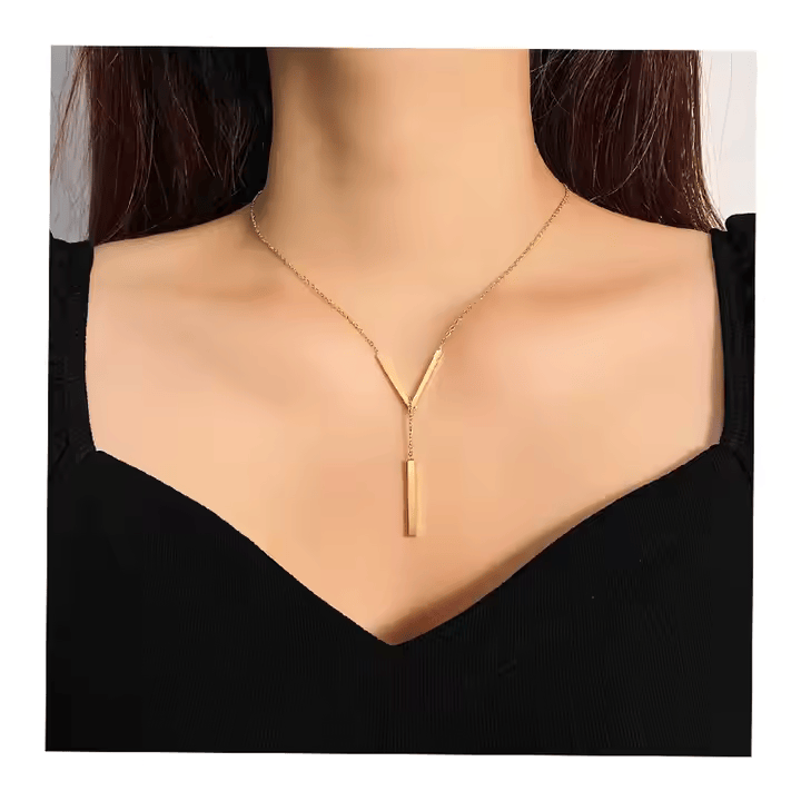 V - Line Pendant Necklace - Opulent Lebanon